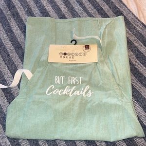 NEW blue “but first… COCKTAILS” apron